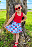 1 size left! 6/7yr ~ Twirl Skort ~ Patriotic Cherries