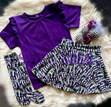 Ruffle Sleeve Top ~ Purple