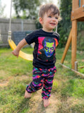 2 left! 6/7 & 7/8yr ~ Adults & Kids Gender Neutral Pocket Joggers ~ Neon Bats