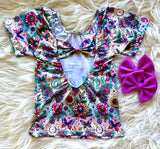 Bowback Top ~ Floral Butterfly