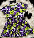 Twirl Dress ~ Green Floral