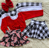 1 left! 3/4yr ~ L/S Cap Sleeve Top ~ Buffalo Plaid