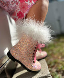 Faux Fur Trim Socks (Wide Ribbed) ~ Please Read Description