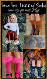 Faux Fur Trim Socks (Wide Ribbed) ~ Please Read Description