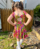 Leotard ~ S/S Cap Sleeve Bowback ~ Wild Cheetah