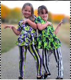 1 left!  7/8yr ~ Peplum Set ~ Floral & Watercolor Stripes #2