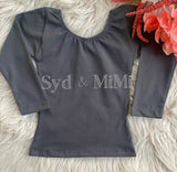 1 size left! 2/3yr  ~ L/S Cap Sleeve Top ~ Charcoal