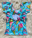 1 left! 4/5yr  ~ Bowback Top ~ Ice Cream Cones
