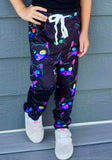 1 left! 7/8yr ~ Adults & Kids Gender Neutral Pocket Joggers ~ Neon Cats