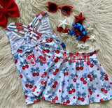 1 size left! 6/7yr ~ Twirl Skort ~ Patriotic Cherries