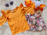 Flutter Sleeve Top ~ Orange