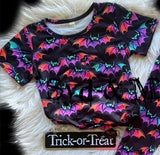 Kids & Adults Gender Neutral Tops ~ Neon Bats