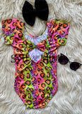 Leotard ~ S/S Cap Sleeve Bowback ~ Wild Cheetah