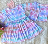1 left! 3T ~ Twirl Dress ~ Checkered Hearts