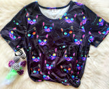 1 left! Adult Med ~ Kids & Adults Gender Neutral Tops ~ Neon Cats
