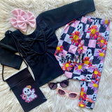 L/S Bowback Top ~ Black