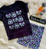 1 left! 5/6yr ~ Bike Shorts ~ Striped Pumpkins