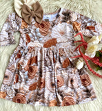 2 left 2T & 3T ~ Pocket Dress ~ Gray Floral