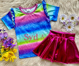 2 sizes left! 3T & 4T ~ Twirl Skort ~ Metallic Hot Pink
