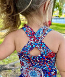 2 left! 2/3 & 3/4yr ~ Crossback Racer Top - RWB Boho Beads