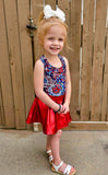 2 left! 2/3 & 3/4yr ~ Crossback Racer Top - RWB Boho Beads