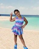 Leotard ~ Crossback Racer ~ Faux Sequins/ Beach Vibes Coordinate