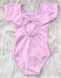 2 left! 4/5 & 5/6yr ~ Leotard ~ S/S Cap Sleeve Bowback-Pastel Pink