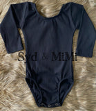 1 left! 3/4yr ~ Leotard ~ RIBBED ~ L/S Cap Sleeve ~ Black