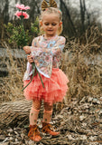 1 left! 3/4T ~ Tulle Ruffle Skirt-Creamsicle
