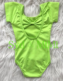Leotard ~ S/S Cap Sleeve Bowback ~ Lime