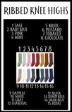 Ribbed Knee Highs ~ 4 Sizes & 16 Colors