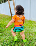 2 left! 12/24mo & 3/4yr ~ Leotard ~ S/S Cap Sleeve Bowback ~ Orange