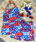 Peplum/Shorts Set ~ RWB Patchwork
