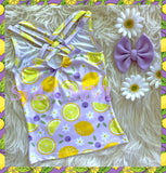 Crossback Racer Top ~ Lemons & Blueberries🫐🍋