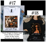 CHOOSE SHIRT DESIGNS HERE ~ Please read description for ordering info 👀