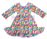 2 left! 4T & 5/6yr ~ Twirl Dress ~ Jolly Snowmen