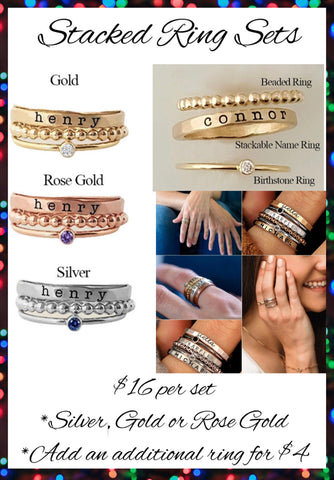 ‼️PREORDER‼️ Ladies Stacked Ring Set