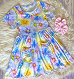 Pocket Dress ~ Watercolor Daisies