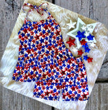 Peplum/Shorts Set ~ RWB Sequin Stars