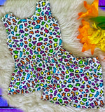1 left! Size 6/7yr ~ Sleeveless Peplum/Shorts Set ~ Summer Cheetah