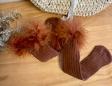 Faux Fur Trim Socks (Wide Ribbed)  *please read description*