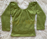 2 left! 3/4 & 5/6yr ~ L/S Cap Sleeve Top ~ Olive