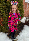 Crossback Dress ~ Hot Pink Cheetah