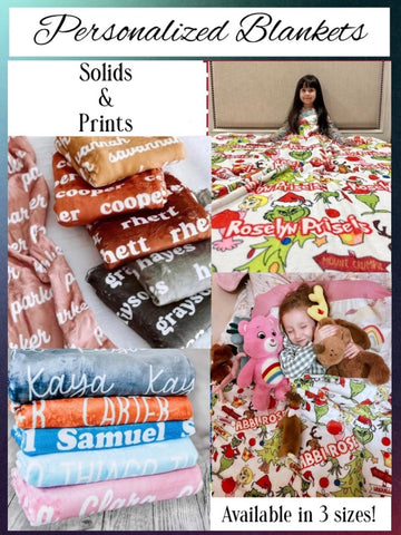 ‼️PREORDER‼️ Personalized Custom Print Blankets~Please leave your info in the Notes Section at checkout😊