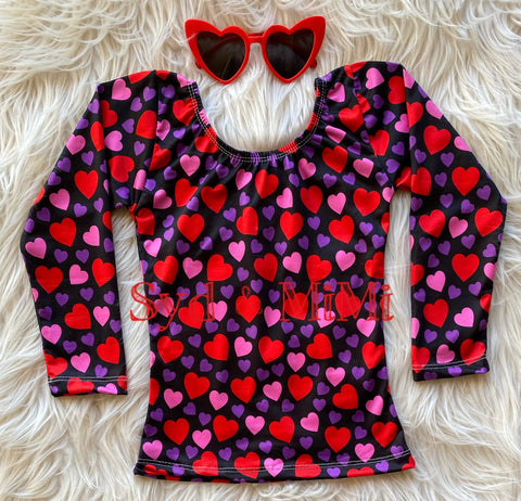 1 left! 2/3yr ~ L/S Cap Sleeve Top ~ Hearts