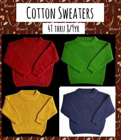 ‼️PREORDER‼️ 4T ~ 8/9yr Cotton Sweaters