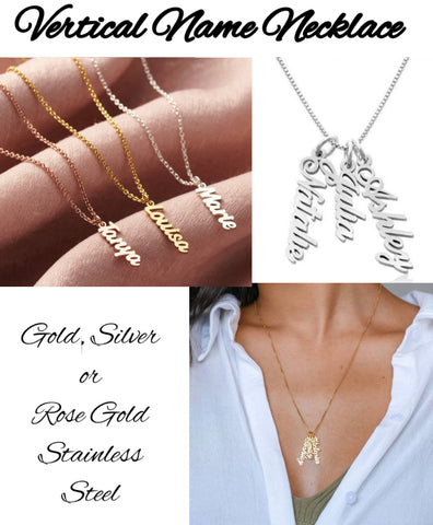 ‼️PREORDER‼️ Vertical Name Necklace ~ Please Leave Name(s) & Font in the Notes Section at Checkout