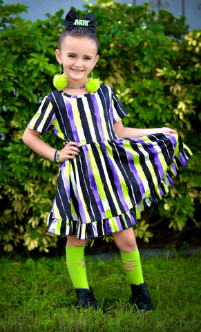 Twirl Dress ~ Watercolor Stripes