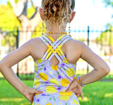 Crossback Racer Top ~ Lemons & Blueberries🫐🍋