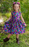 Bowback  Dress ~ Electric Daisies